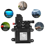 1 x RAW Customer Returns DC 12V 120W Self-Priming Diaphragm Water Pump Double Suction Intelligent Water Pump with Automatic Pressure Switch Black  - RRP €43.07