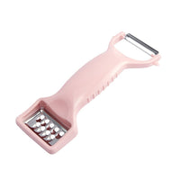 1 x Brand New ComResi Double Head Kitchen Peeler, Peeling Shredding, Stainless Steel Blade Dishwasher Safe Pink  - RRP €9.94