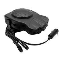 1 x RAW Customer Returns Riloer Car Fan Defrost Heater Fast Defroster Mini Fan Angle Adjustable 2 in 1 Portable 12V 150W Black  - RRP €32.4