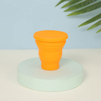 5 x Brand New Foldable Silicone Cup, Practical Travel Cup, Foldable Travel Cup, Collapsible Outdoor Cup, Camping Drinking Cup, With Cover, for Camping and Hiking, 2 Pack, Green Orange - RRP €32.7