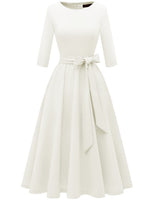 1 x RAW Customer Returns DRESSTELLS Women s 1950s Rockabilly Petticoat Vintage Dresses Swing Pleated Skirt Festive Wedding Dress Elegant Evening Dress Knee Length Ball Gown White M - RRP €42.84