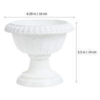 1 x RAW Customer Returns Zerodeko 2 Pieces White Short Urn Planters Plastic Wedding Flower Pots Classic Outdoor Flower Pot Decorative Urn for Plants Flowers Garden Home Decor - RRP €29.59