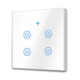 1 x RAW Customer Returns EXTRASTAR Wi-Fi Touch Wall Switch, 4 Ways, 4 Channels, Compatibility with smart assistants such as Google Home and Amazon Alexa Neutral Cable Required White - RRP €21.62