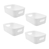 1 x RAW Customer Returns PCS Storage Basket, Hyacinthy Plastic Baskets Storage Box Small Basket Boxes with Handles Storage Container Organizer for Bathroom Kitchen Shelf, White - RRP €13.72