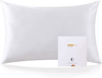 1 x RAW Customer Returns ZIMASILK 100 silk pillowcase for hair and skin. Double-sided 19 momme pure mulberry silk pillowcase with zipper, 1 piece. 50 x 70 cm, ivory  - RRP €29.23