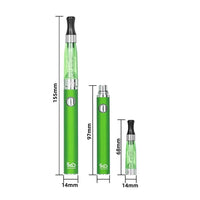 1 x RAW Customer Returns 5GVAPE Electronic Cigarette EGO EVOD CE4 USB Charging Rechargeable Battery Vape Pens 2-Packs Shisha Starter Kit,with Lanyard,no E-liquid No Nicotine Steel Green  - RRP €25.01