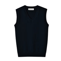 1 x RAW Customer Returns SMILING PINKER Boys Knitted Vest V-Neck Children s Cotton Sleeveless Pullover Dark Navy, 5-6 Years  - RRP €21.89