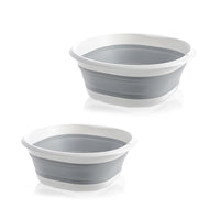 3 x RAW Customer Returns UESDU Foldable Washing Bowl 2 Pieces Round Washing Up Bowl Plastic Space-Saving Camping Wash Basin Collapsible Washing Tub for Travel Camping Home and Kitchen 32 26 cm - RRP €83.4