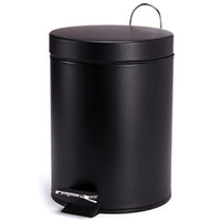 1 x RAW Customer Returns MSV cosmetic bin black matt waste bin pedal bin waste bin - 3 liters - with removable black inner bin - RRP €17.94