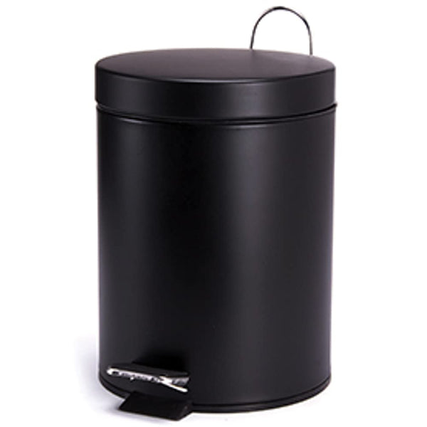 1 x RAW Customer Returns MSV cosmetic bin black matt waste bin pedal bin waste bin - 3 liters - with removable black inner bin - RRP €17.94