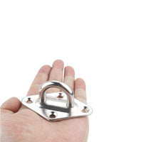 1 x RAW Customer Returns AstarFavor 10 pieces wall hooks, ceiling hooks, M5 stainless steel eye plate with eyelet, ceiling attachment, stainless steel deck plate, for boat rigging swing hammock - RRP €24.0