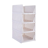 1 x RAW Customer Returns Paide P Stackable Closet Organizer. Pack of 4 Clothing Storage Boxes. Foldable plastic drawers. Organizer Boxes Save Space. XL-43x33x25  - RRP €49.99