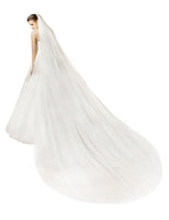 1 x RAW Customer Returns BEAUTELICATE Long Tulle Wedding Veil 2 Layers Wedding Veil Cathedral Veil with Comb 3m White, 3m  - RRP €22.18