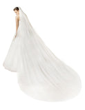 1 x RAW Customer Returns BEAUTELICATE Long Tulle Wedding Veil 2 Layers Wedding Veil Cathedral Veil with Comb 3m White, 3m  - RRP €22.18