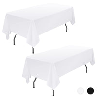 1 x RAW Customer Returns Showgeous 2 Pieces Tablecloth White Tablecloths 153 260cm Rectangular Tablecloth Made of Polyester Fabric Washable Tablecloth Table Cloth for Restaurant Buffet Parties and Camping - RRP €20.94