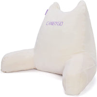 1 x RAW Customer Returns Wuke tree reading pillow, back cushion with armrests, memory foam sit up bed rest pillow reading working playing, washable cover beige  - RRP €49.99