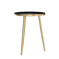 1 x RAW Customer Returns APICIZON side table metal, coffee table round 41 x 49cm, living room table with protective edge, Scandinavian style, bedside table sofa table for bedroom, grey gold - RRP €34.27