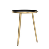 1 x RAW Customer Returns APICIZON side table metal, coffee table round 41 x 49cm, living room table with protective edge, Scandinavian style, bedside table sofa table for bedroom, grey gold - RRP €34.27