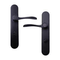 1 x RAW Customer Returns Empyr Black door handle without drilling with lock - modern design and easy to install - aluminum handles for doors - complete set - RRP €29.9