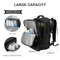 1 x RAW Customer Returns SZLX Large Travel Backpack Women, Ryanair Hand Luggage 40x20x25 Backpack 45x36x20 Easyjet with USB Port Backpack Waterproof Laptop Business Men Travel Backpack Hand Luggage Airplane with Shoe Compartment - RRP €40.88