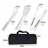 1 x RAW Customer Returns GQC stainless steel grill cutlery set, 3-piece grill tool set, professional grill cutlery sets in carrying bag BBQ grill tool grill set tools for men and women camping garden - RRP €14.4