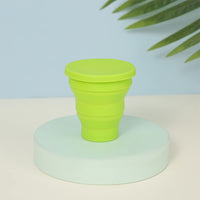 5 x Brand New Foldable Silicone Cup, Practical Travel Cup, Foldable Travel Cup, Collapsible Outdoor Cup, Camping Drinking Cup, With Cover, for Camping and Hiking, 2 Pack, Green Orange - RRP €32.7