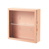 1 x RAW Customer Returns Collectibles Display Cabinet - Storage Cabinet with 2 Shelves - Miniatures - Pet Acrylic - Pink 24.5 x 24.5 x 8 cm  - RRP €30.0