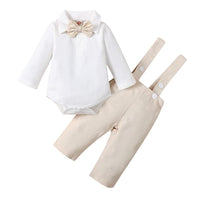 1 x RAW Customer Returns Newborn Baby Baptism Outfits Suits Baby Boy Long Sleeve Bow Tie Wedding Suits for Spring Autumn - RRP €24.99