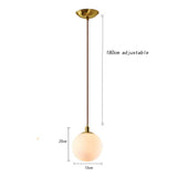 1 x RAW Customer Returns HJXDtech Minimalist Frosted White Glass Ball Pendant Light Modern Hanging Lamp E27 Brass Braided Stranded Wire Ceiling Light for Bedroom Living Room Kitchen 15cm  - RRP €50.41