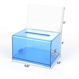 1 x RAW Customer Returns 1-Pack Acrylic Donation Box with Lock, Clear Ballot Box with Sign Holder, Suggestion Box for Fundraising, Donation, Bar, School Vote, 6.2x4.6x3.9 inch - RRP €16.13