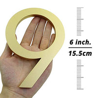 2 x RAW Customer Returns HASWARE 6 Inch 15cm Floating House Number Stylish Door Numbers Alphabet Plaque Street House Address Numbers 5, Gold  - RRP €47.98