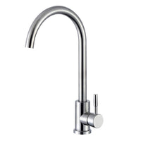 1 x RAW Customer Returns KINSE Stainless Steel Kitchen Sink Tap, Single Lever Mixer, 360 Swivel, Brushed Stainless Steel - RRP €39.31