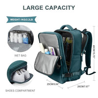 1 x RAW Customer Returns SZLX Large travel backpack for women, Ryanair hand luggage 40x20x25 backpack Easyjet cabin bag backpack waterproof laptop business men s travel backpack hand luggage airplane with shoe compartment. - RRP €44.99