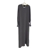 1 x RAW Customer Returns JINLLC Women s Prayer Dress Ramadan Islamic Muslim Clothing Long Sleeve Abaya Dress Plain Turkish Robe Dubai Outfits, Grey, Small - RRP €36.29