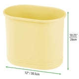 3 x Brand New mDesign practical trash can oval trash can for bathroom, office and kitchen with enough space for trash small metal wastepaper basket light yellow - RRP €108.99