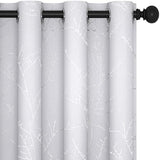 1 x RAW Customer Returns Deconovo Living Room Curtains for Bedroom Modern Thermal Blackout Curtains Insulating Cold and Heat Decorative with Motifs with Eyelets 2 Pieces 140x180cm Pearl Gray - RRP €31.75