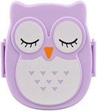 1 x RAW Customer Returns Yosoo Bento Box, Children s Lunch Box, Portable, Owl Design, Leak-Proof, Food, Fruit, for Children and Adults, Approx. 16.8 x 13 x 7cm, capacity 1050ml purple  - RRP €11.11