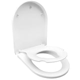 1 x RAW Customer Returns Family Toilet Seat, Slow Closing, 2-in-1 Toilet Seat with Integrated Child Seat, Adjustable Hinges and Quick Release for Easy Cleaning D-Shape  - RRP €40.19