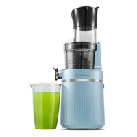 1 x RAW Customer Returns AOBOSI 200W slow juicer, juicer with reverse function and two filter sizes. Vegetable and fruit juicer test winner, multifunctional vegetable and fruit juicer with smart chip. Fruit press - blue. - RRP €170.41