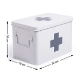 1 x RAW Customer Returns Theo Cleo medicine box metal, first aid box case cabinet, medicine cabinet medicine case retro, medicine cabinets large XXL, 32 19 20 cm white - RRP €35.99