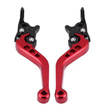 1 x RAW Customer Returns Double Disc Brake Lever, 1 Pair 4 Colors Universal CNC Aluminum Alloy Motorcycle Modification Double Disc Brake Lever for Motorcycle, Scooter, Electric Bike Red  - RRP €20.42