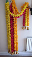 1 x RAW Customer Returns Esatationeryhouse Marigold Garlands Artificial Flowers with Golden Bell Mixed Colors 3pcs - RRP €18.82