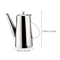 1 x Brand New Luxshiny Tea Kettle Stainless Steel Coffee Kettle Water Jug Carafe With Strainer 2L - Grease Container Oil Dispenser Bottle - Silver Water Jug - RRP €33.79