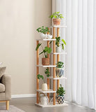 1 x RAW Customer Returns Bai You Mei Flower Stairs White Plant Stairs 7 Levels Flower Shelf Flower Bench Wooden Flower Stand Flower Stairs Garden Shelf Ladder Shelf Plant Shelf Complete White Plant Shelf Corner Indoor - RRP €69.0