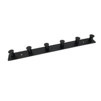 1 x RAW Customer Returns Black hook rail, wall hooks self-adhesive screws, coat rack coat hooks with 6 hooks, coat hooks wall for hat scarves handbags, towel hooks - RRP €17.99