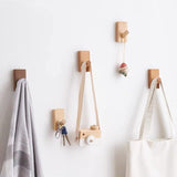 1 x RAW Customer Returns HomeDo 8Pack Self-Adhesive Wooden Wall Hooks, Wooden Coat Hooks, Wooden Wall Coat Hooks, Decorative Wooden Coat Hooks, Vintage Coat Hooks, Wooden Hooks, Hat Hooks Beech Rectangle Set of 8  - RRP €30.13