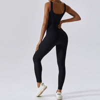 1 x RAW Customer Returns Litthing Jumpsuit Women One Piece Jumpsuit Women Sleeveless Sports Tight Full Bodysuit Push Up Romper Sexy U Neck Jumpsuit One Piece Elastic Gym Bodysuit Fitness Workout Yoga - RRP €28.99