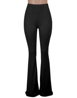 1 x RAW Customer Returns Nuofengkudu flared pants leggings with flared print high waist hippie pants push up stretch fashion classics soft vintage flared pants house pants club party black XL - RRP €24.99