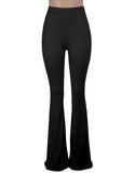 1 x RAW Customer Returns Nuofengkudu flared pants leggings with flared print high waist hippie pants push up stretch fashion classics soft vintage flared pants house pants club party black XL - RRP €24.99