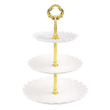 2 x RAW Customer Returns Funzhan White 3 Tier Cupcake Stands Plastic Cupcake Holder Detachable Cake Salver Pastry Tray Dessert Display Party - RRP €22.22